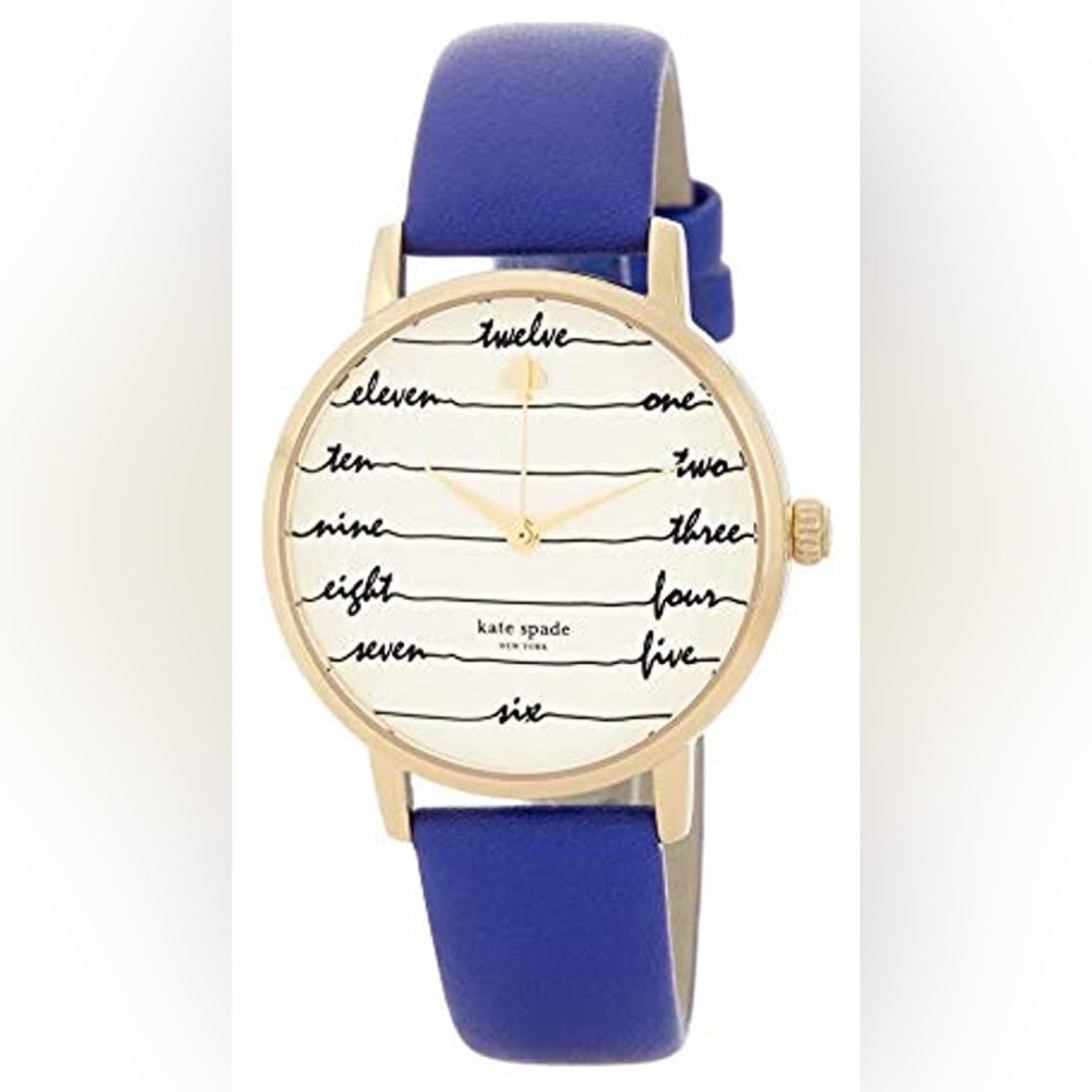 Kate Spade KSW9020 Metro Cream Dial Blue Leather Strap Women's Watch